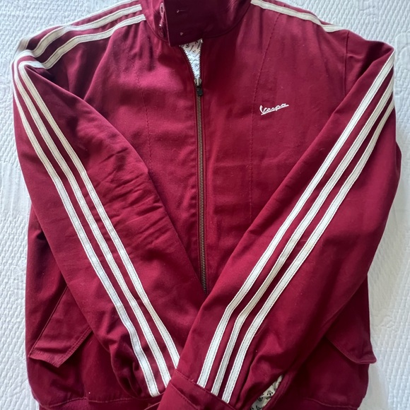 adidas Other - Adidas  x Vespa Maroon Jacket with Cream Stripes*rare
